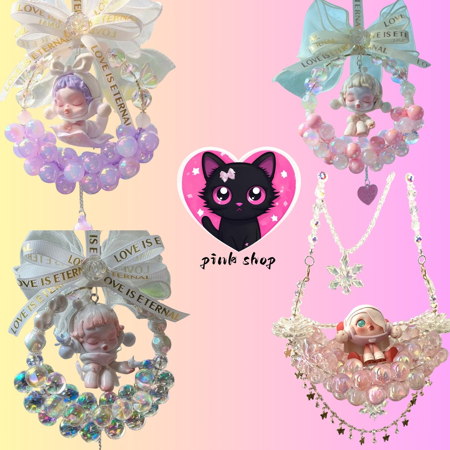 （blind bag）Handmade Crystal Guardian Charms – Enchanting Car &amp; Bag Accessories